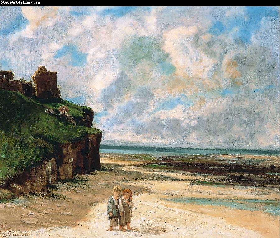 Gustave Courbet The Beach at Saint Aubin sur Mer